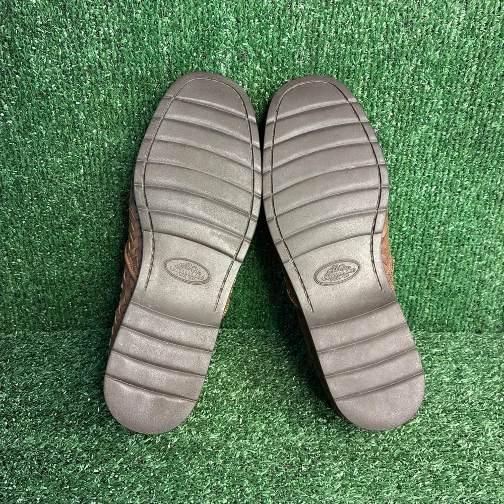 Bally Forino Woven Leather Slip On Loafer Italian Dress Shoe Brown Mens 9.5 D